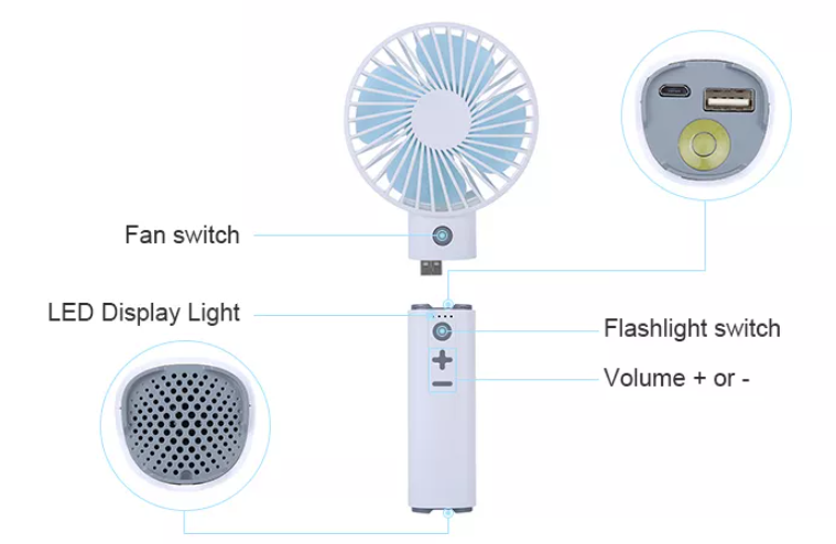 Bluetooth portable speaker fan UK stock